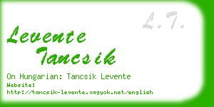 levente tancsik business card